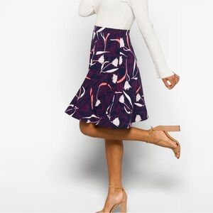 Gilli Navy Floral Midi Skirt